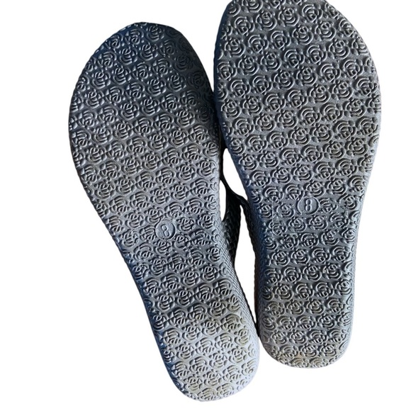 Capelli Grey Rubber Faux Braided Thong Sandal with Rhinestone Embellishments - Picture 7 of 7